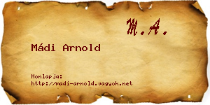 Mádi Arnold névjegykártya
