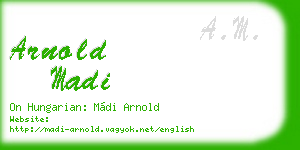 arnold madi business card